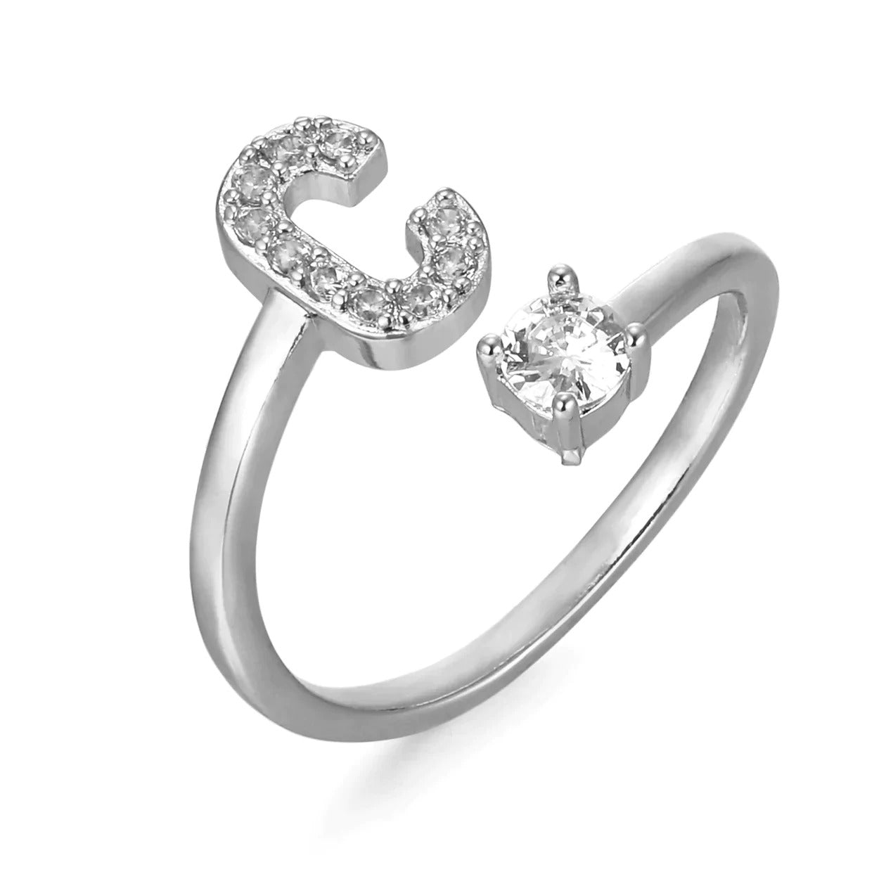 Zirconia Initialen Ring