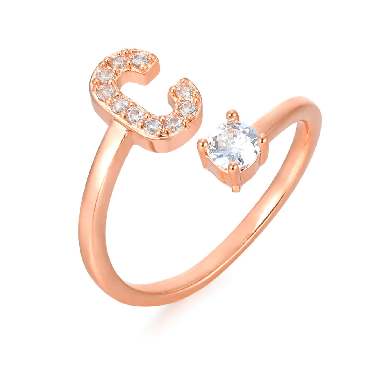 Zirconia Initialen Ring