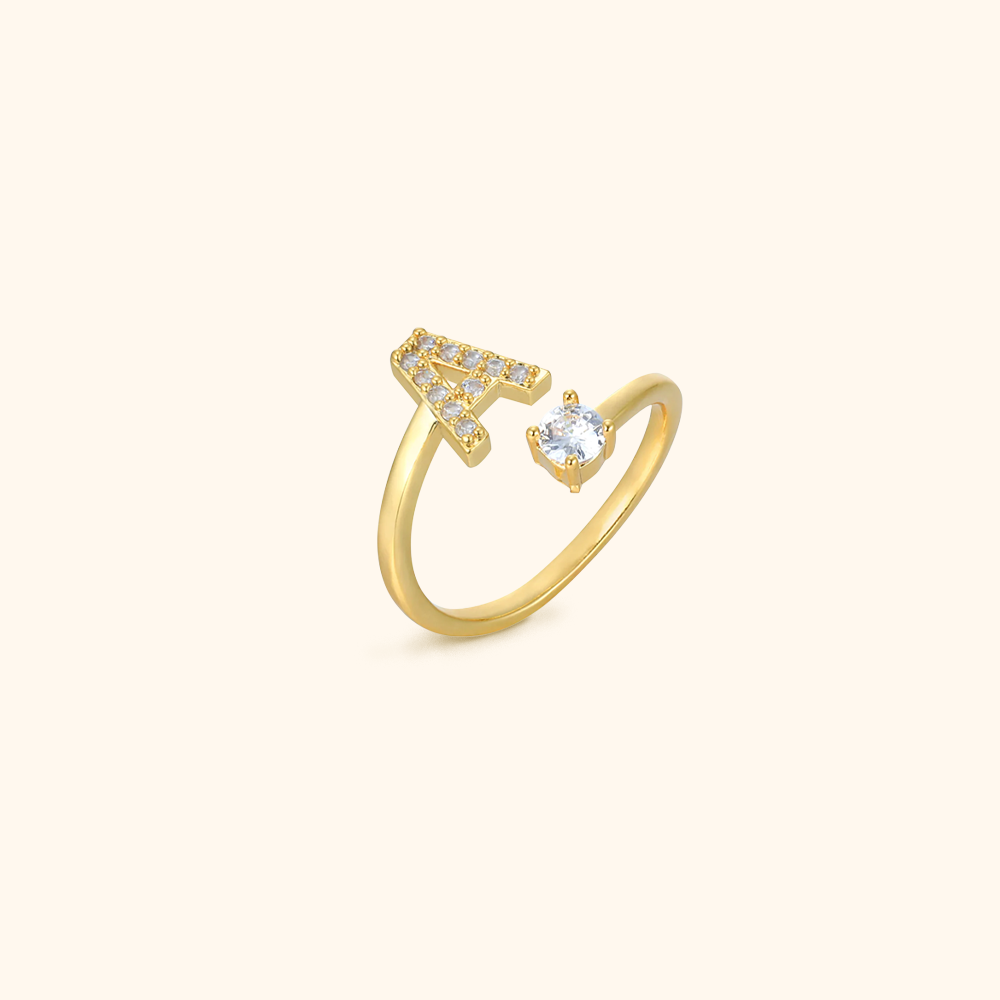 Zirconia Initialen Ring