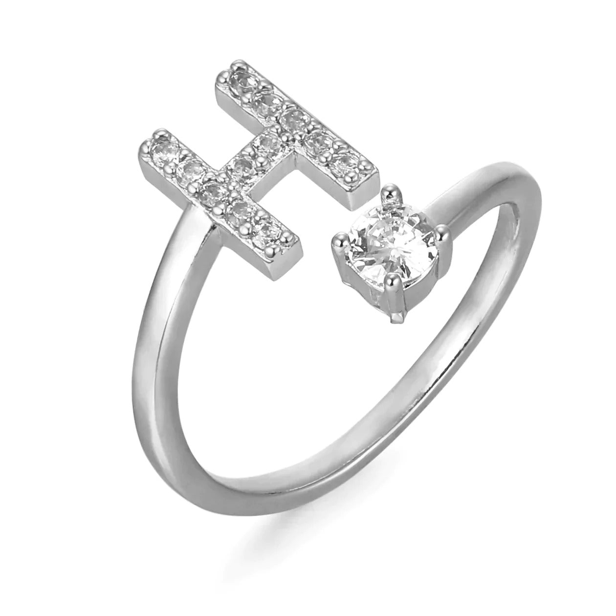 Zirconia Initialen Ring
