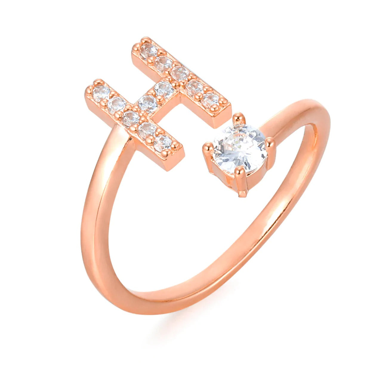 Zirconia Initialen Ring