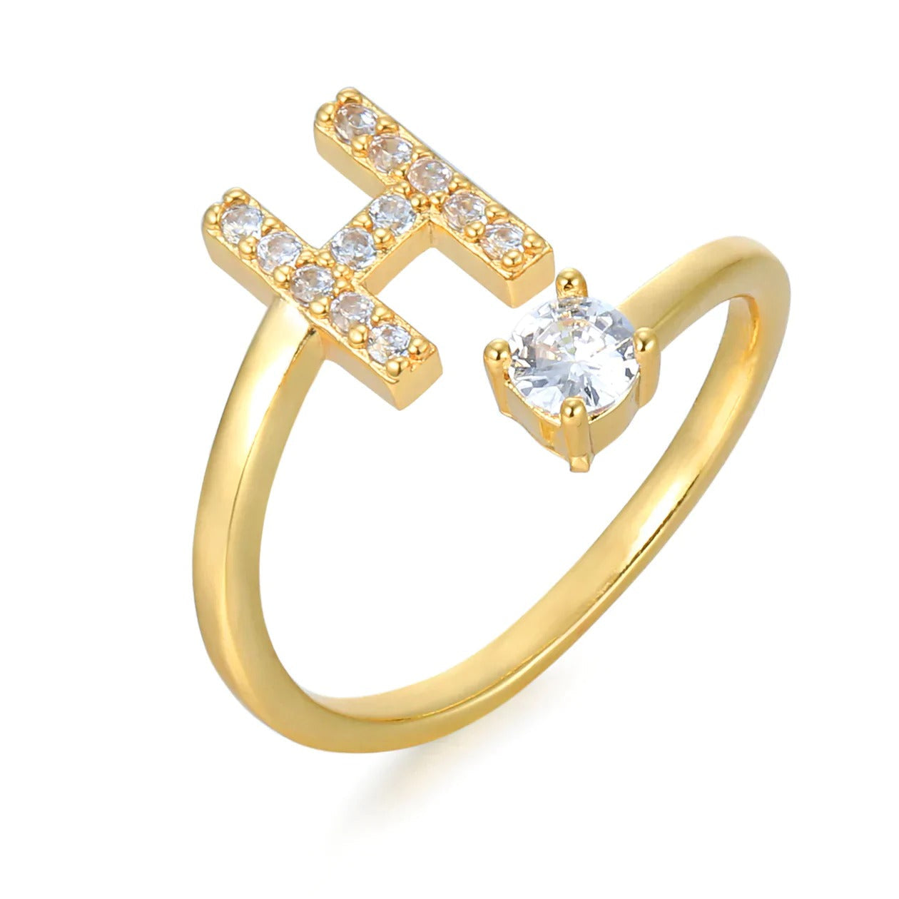 Zirconia Initialen Ring