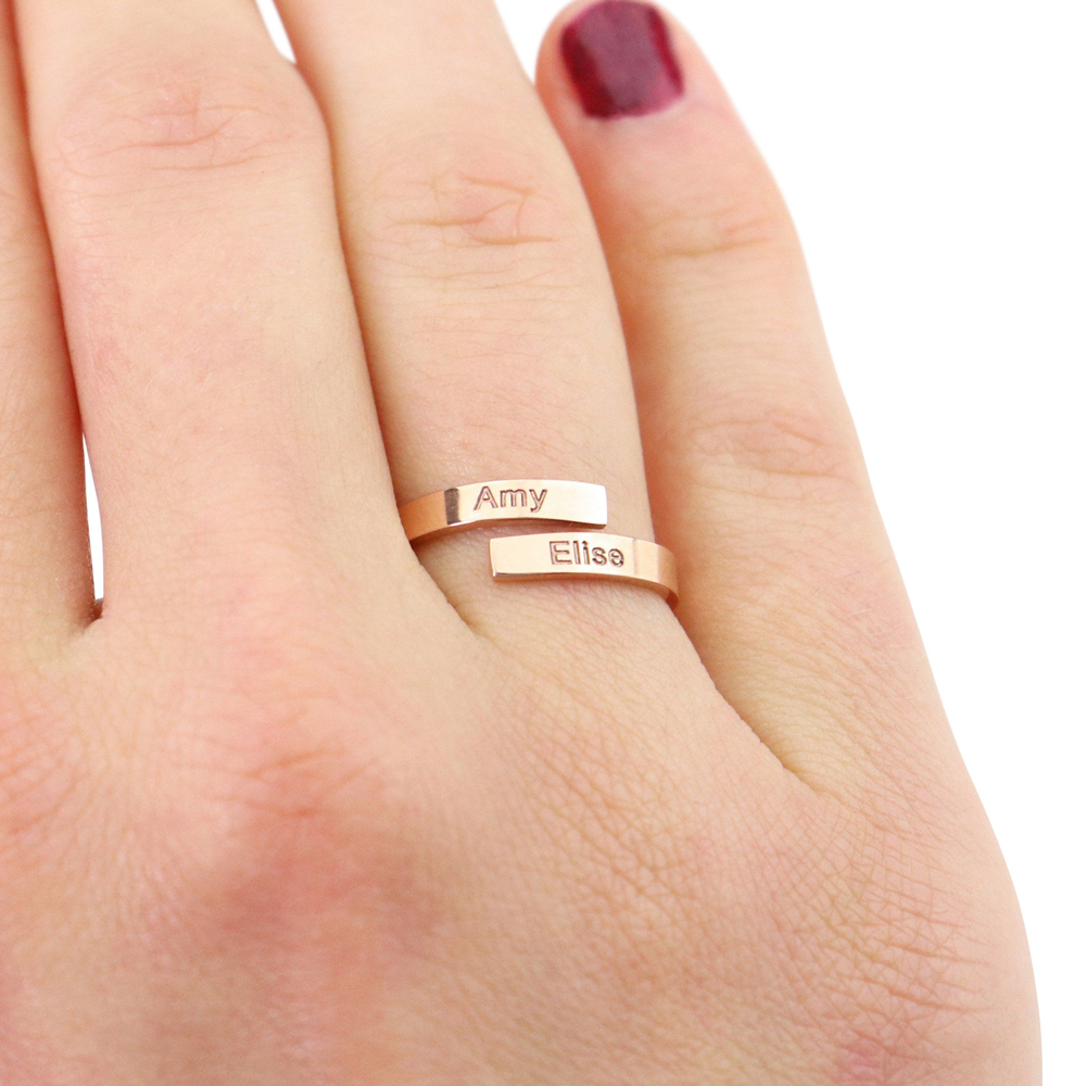 Elegante Dubbele Naam Ring