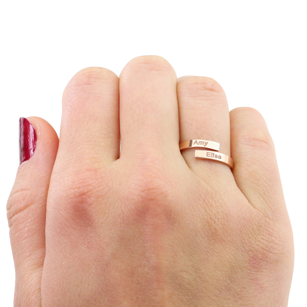 Elegante Dubbele Naam Ring