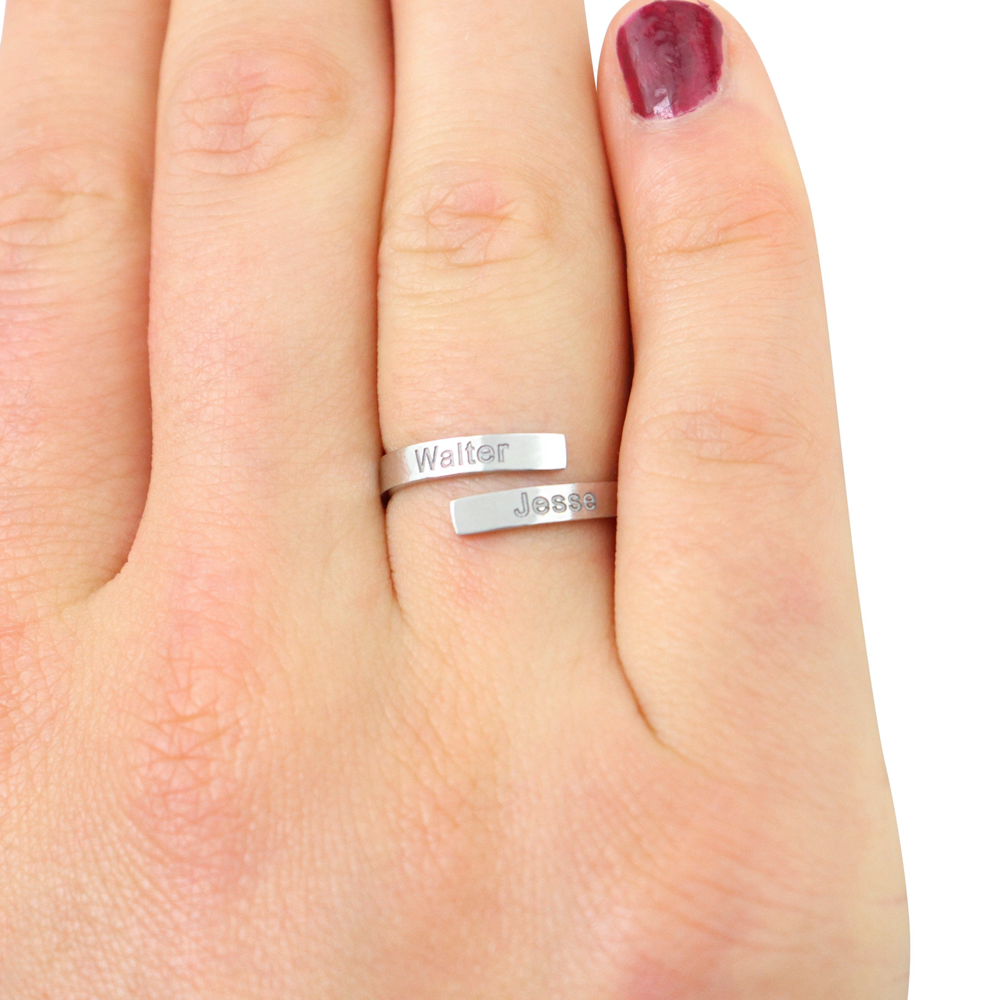 Elegante Dubbele Naam Ring