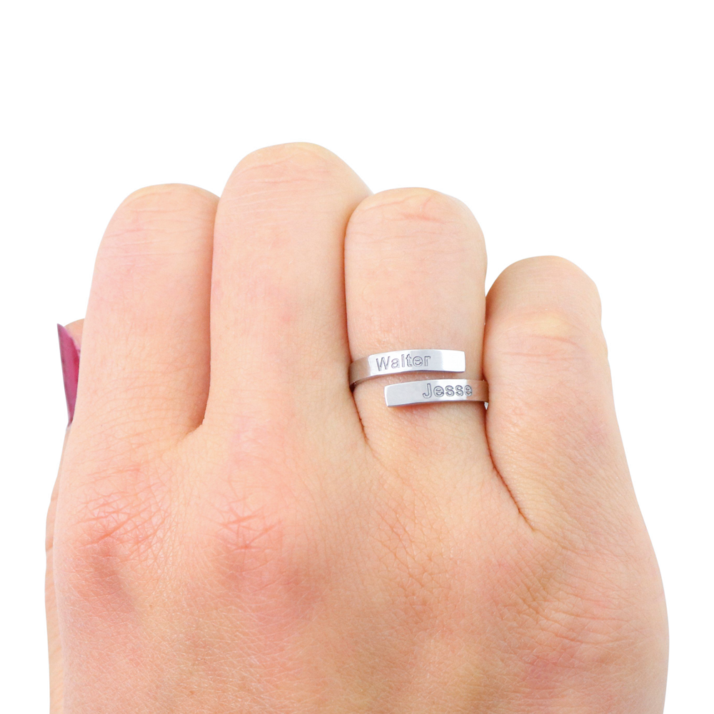 Elegante Dubbele Naam Ring