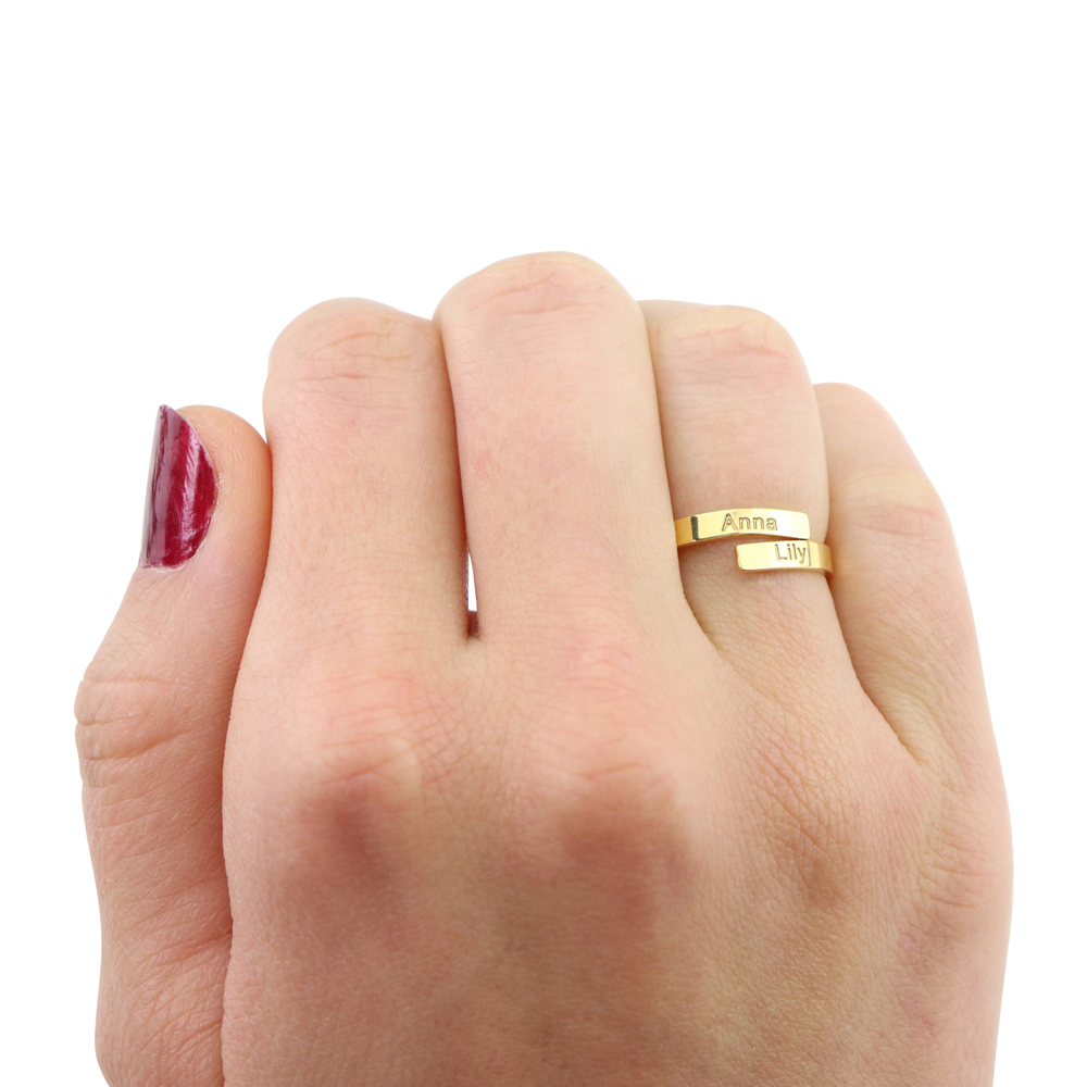 Elegante Dubbele Naam Ring