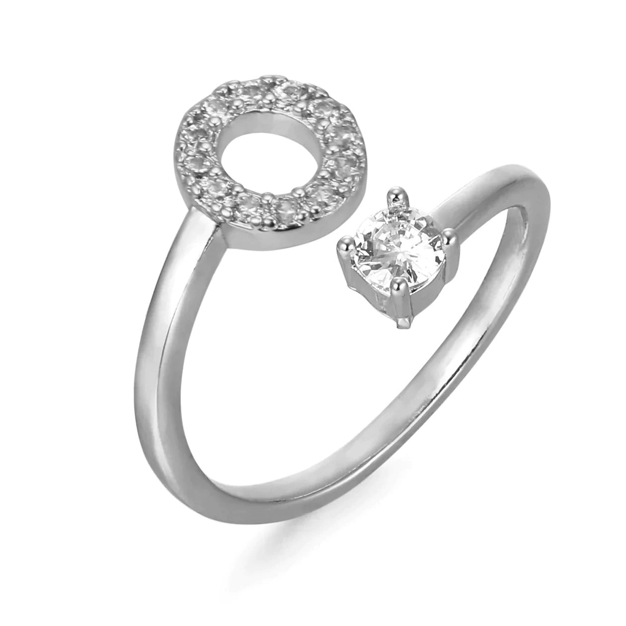 Zirconia Initialen Ring