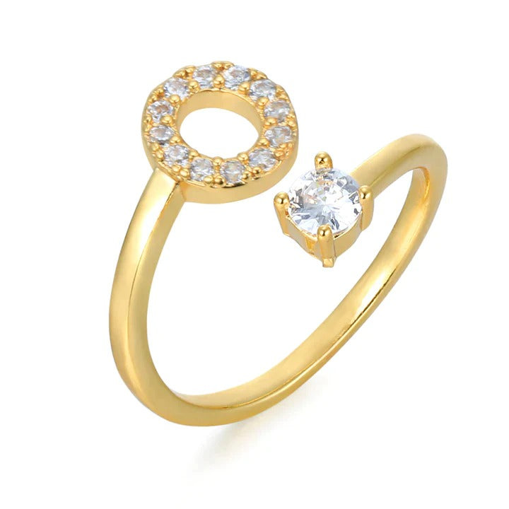 Zirconia Initialen Ring