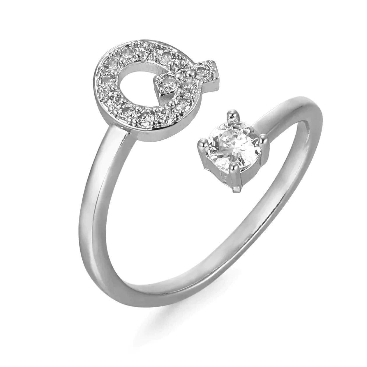 Zirconia Initialen Ring