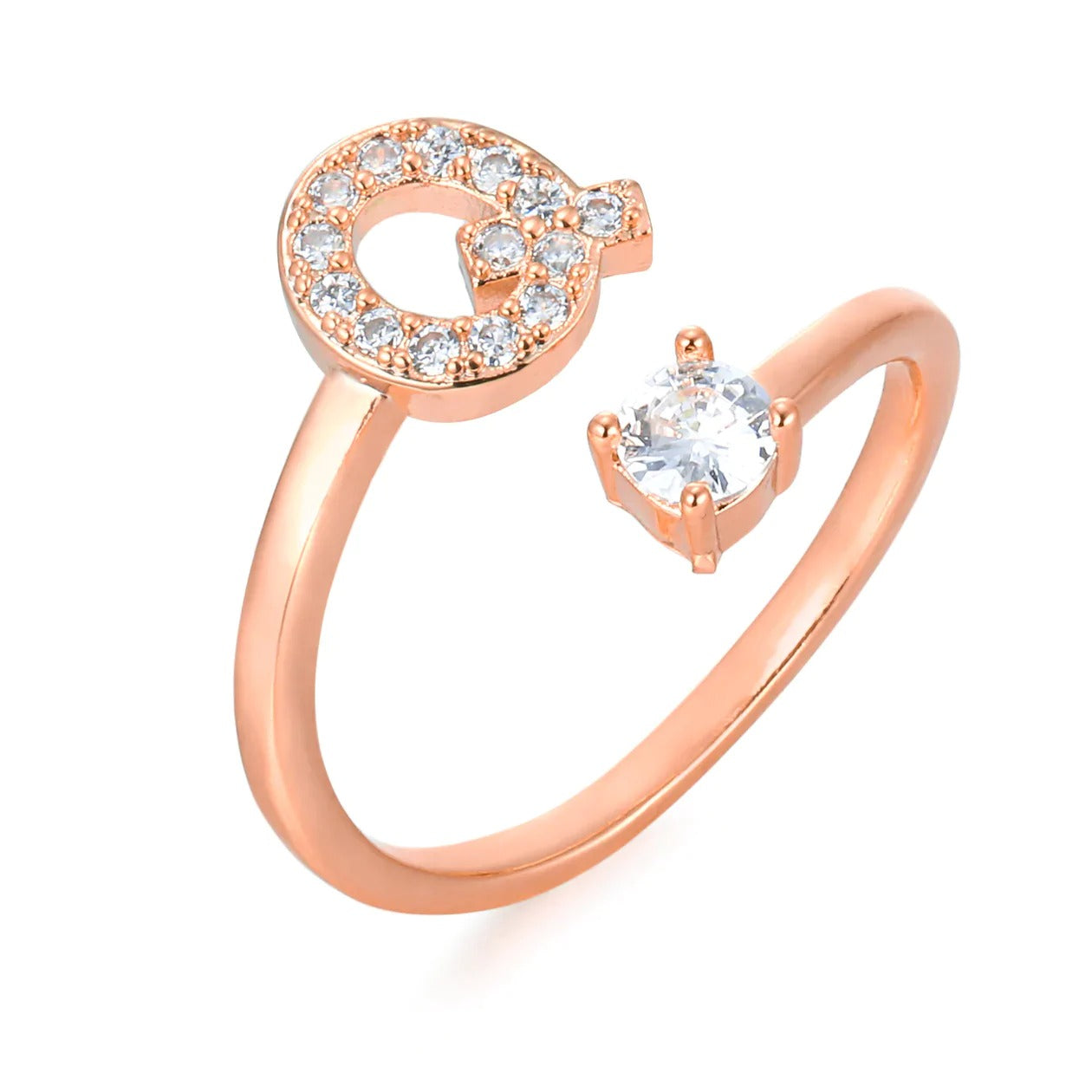 Zirconia Initialen Ring