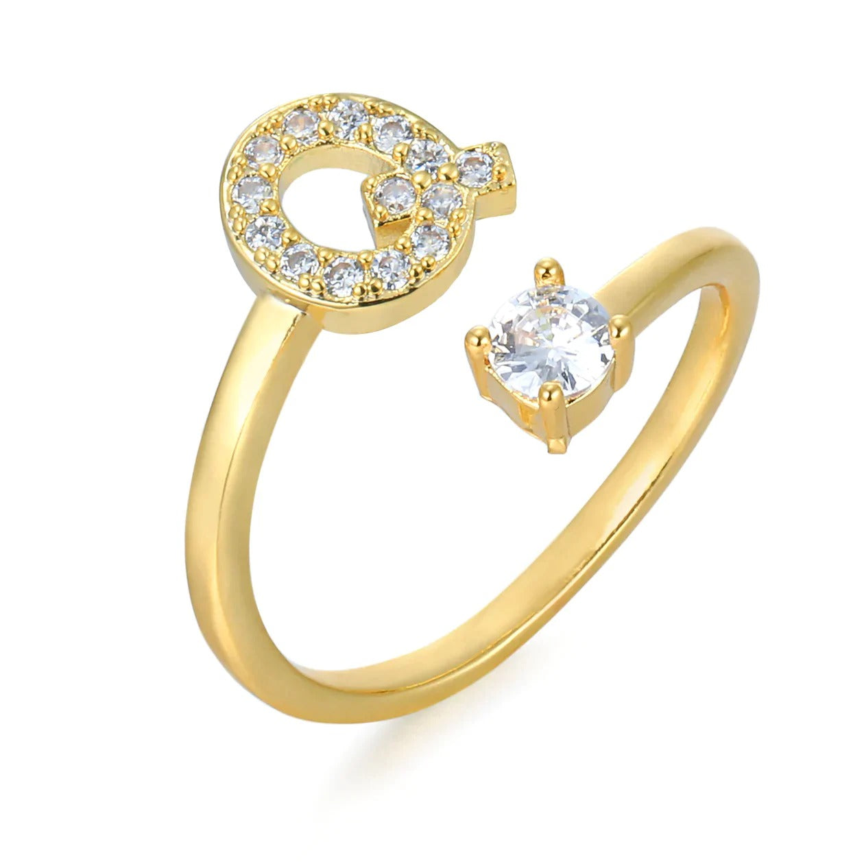 Zirconia Initialen Ring