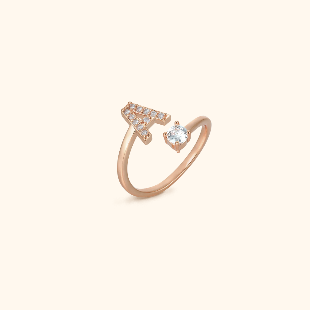 Zirconia Initialen Ring