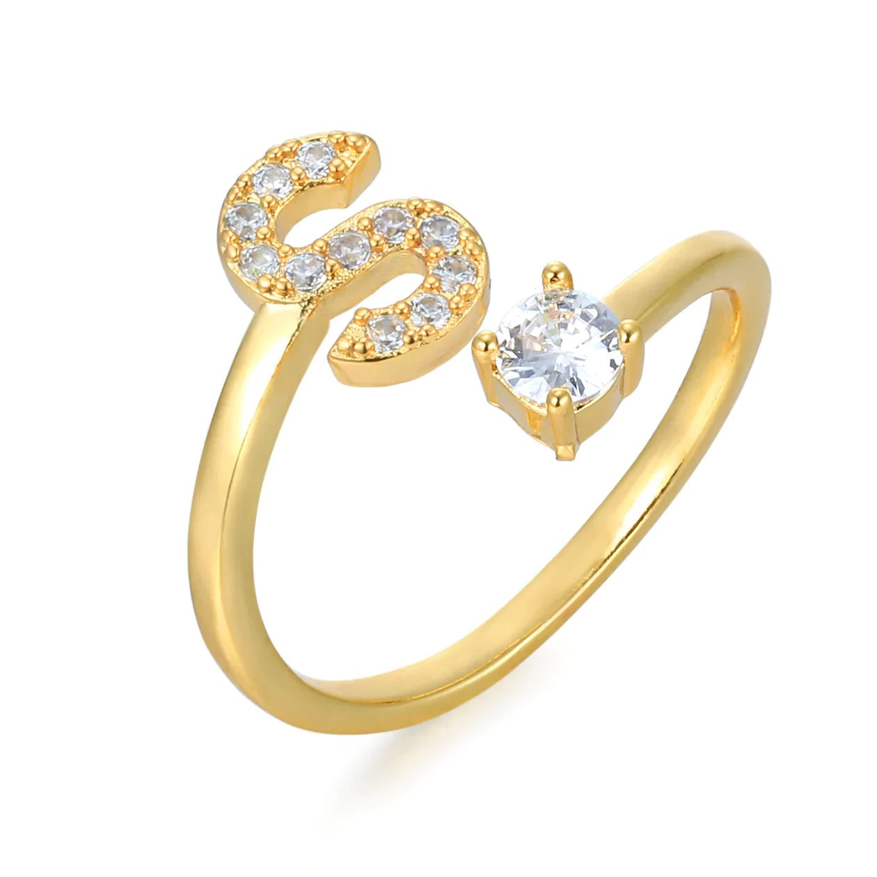 Zirconia Initialen Ring