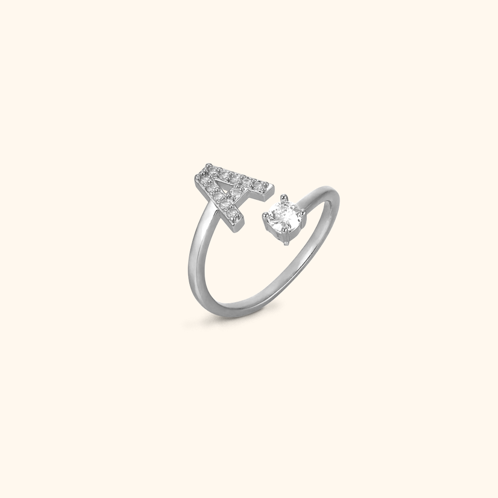Zirconia Initialen Ring