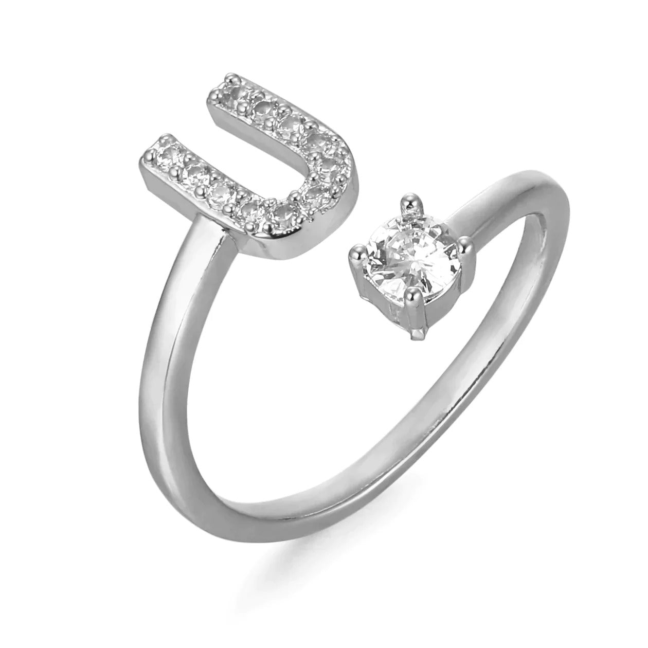 Zirconia Initialen Ring
