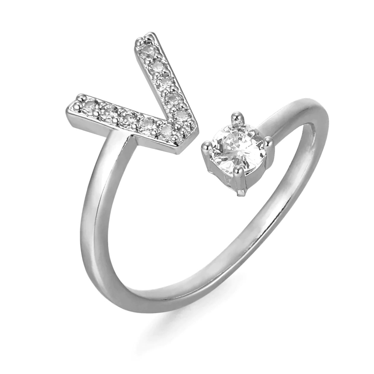 Zirconia Initialen Ring