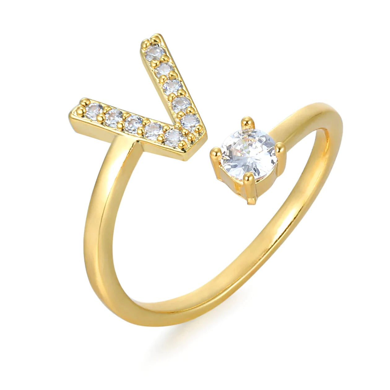 Zirconia Initialen Ring
