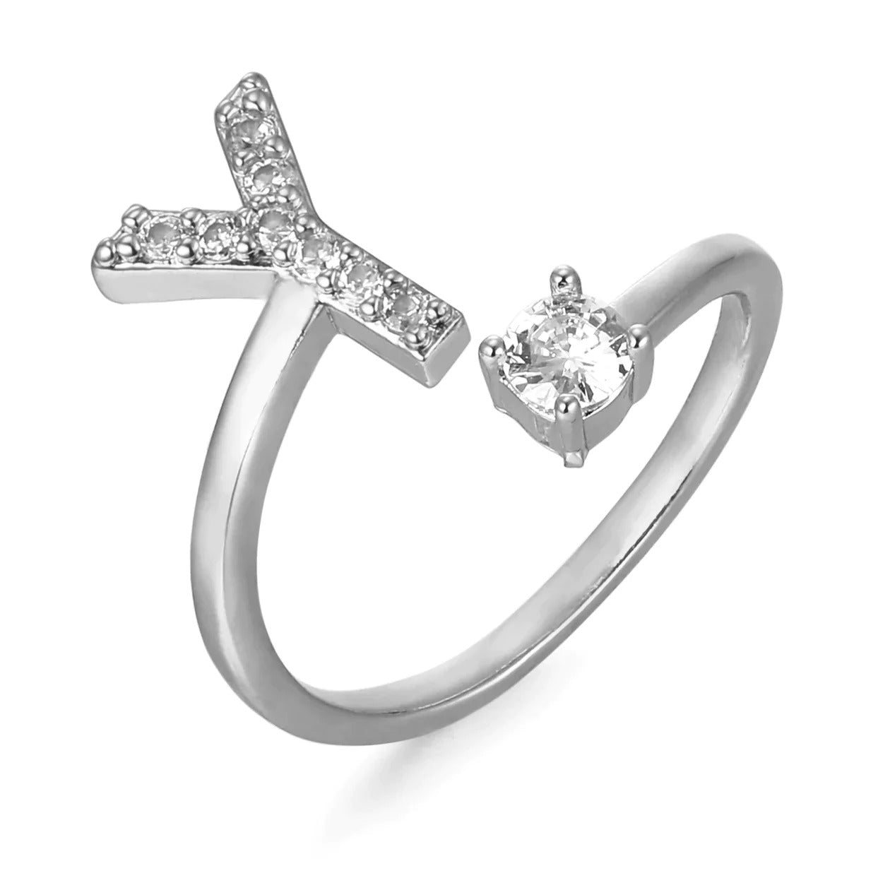 Zirconia Initialen Ring