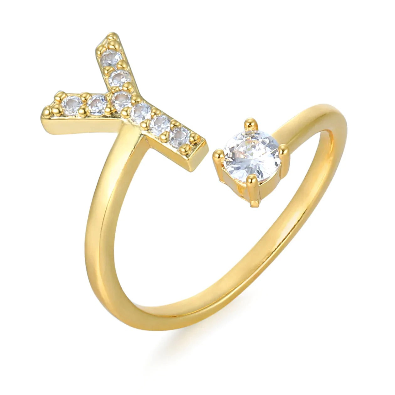 Zirconia Initialen Ring