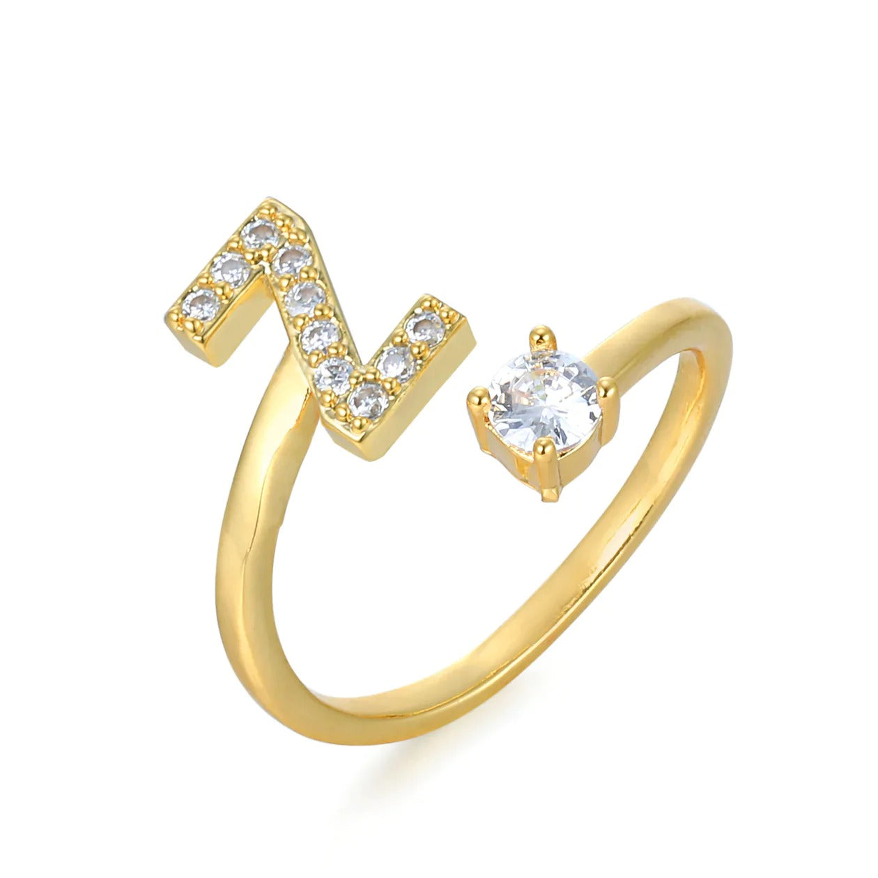 Zirconia Initialen Ring