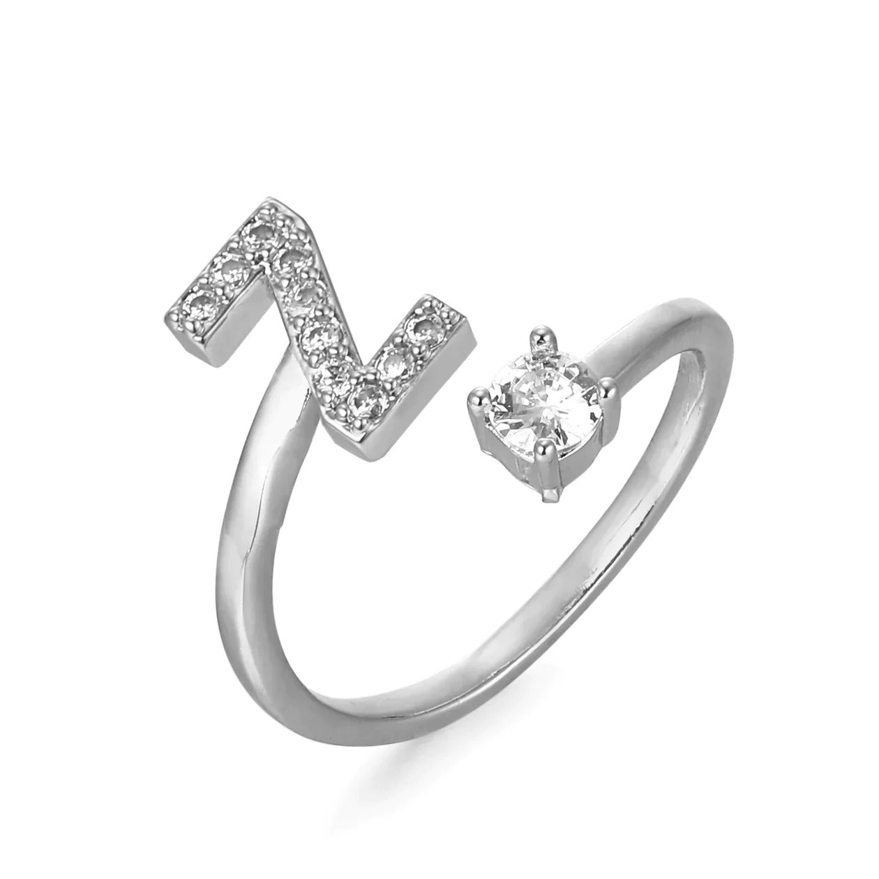 Zirconia Initialen Ring
