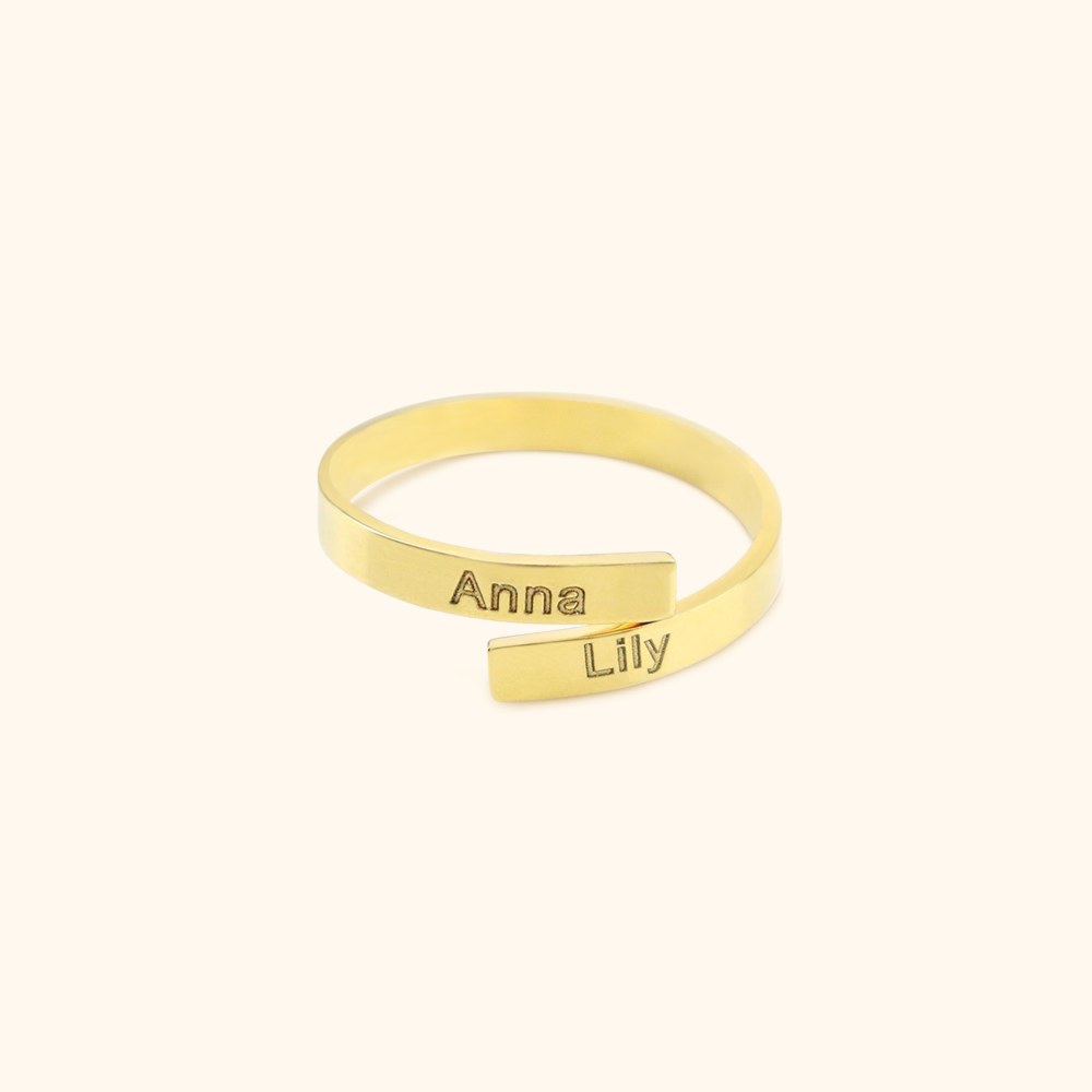 Elegante Dubbele Naam Ring