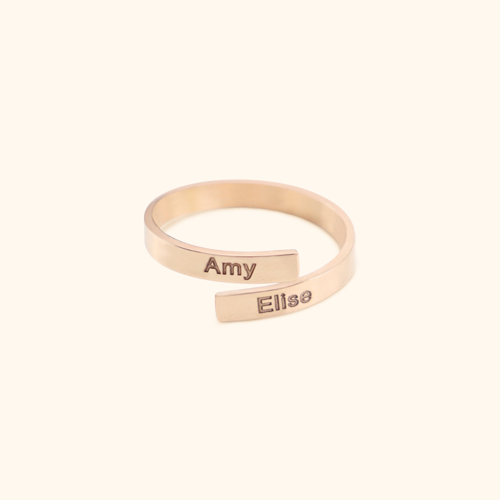 Elegante Dubbele Naam Ring